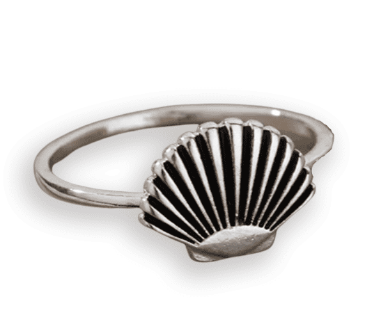 Muschelring Für Frauen In Form Einer Silbernen Jakobsmuschel