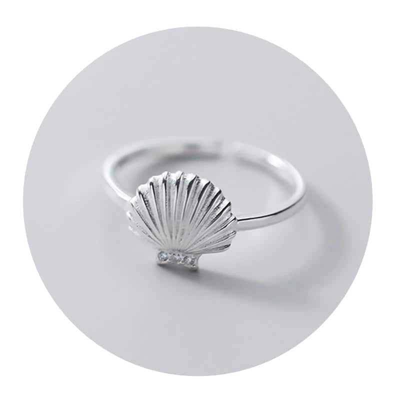Muschelring 925 Sterling Silber