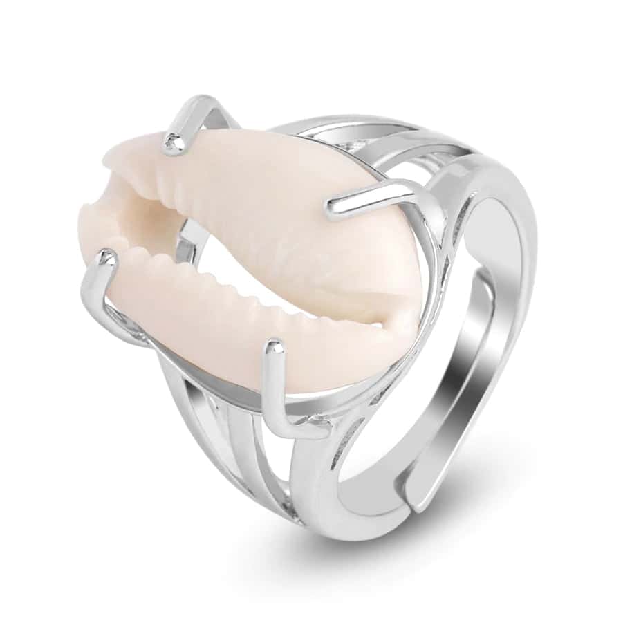 Muschelring Eingefasster Kauri (Silber)