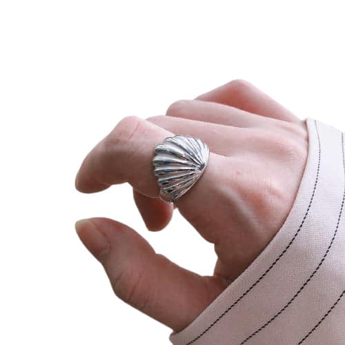 Muschelring In 925 Sterling Silber