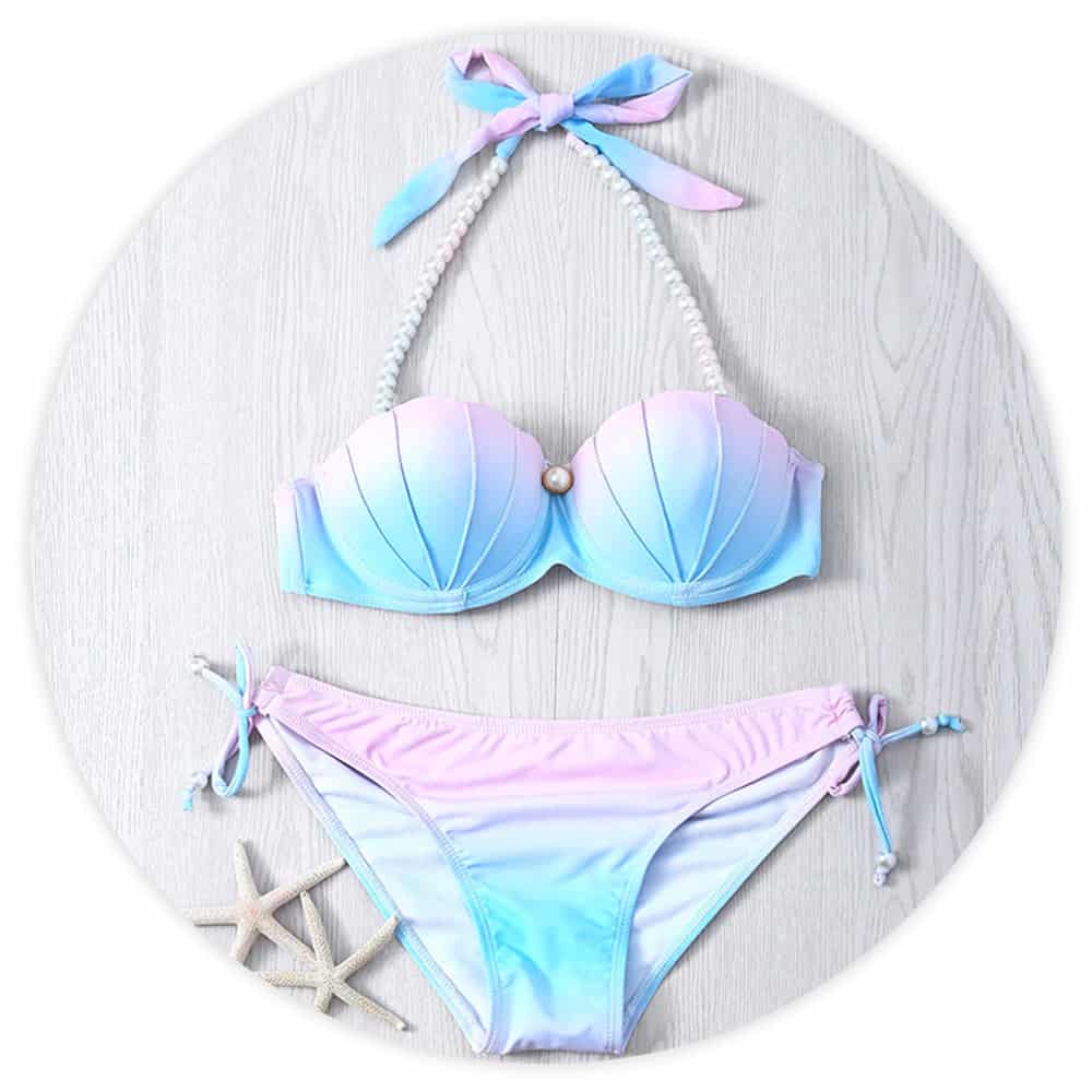 Badeanzug Muschel Bikini Pastellmeerjungfrau