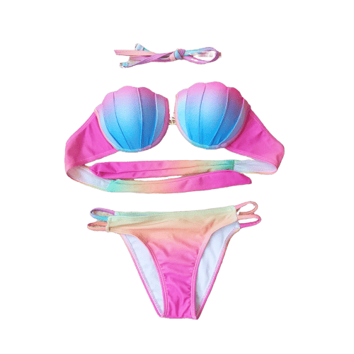Badeanzug Muschel Bikini Pastellrosa Meerjungfrau