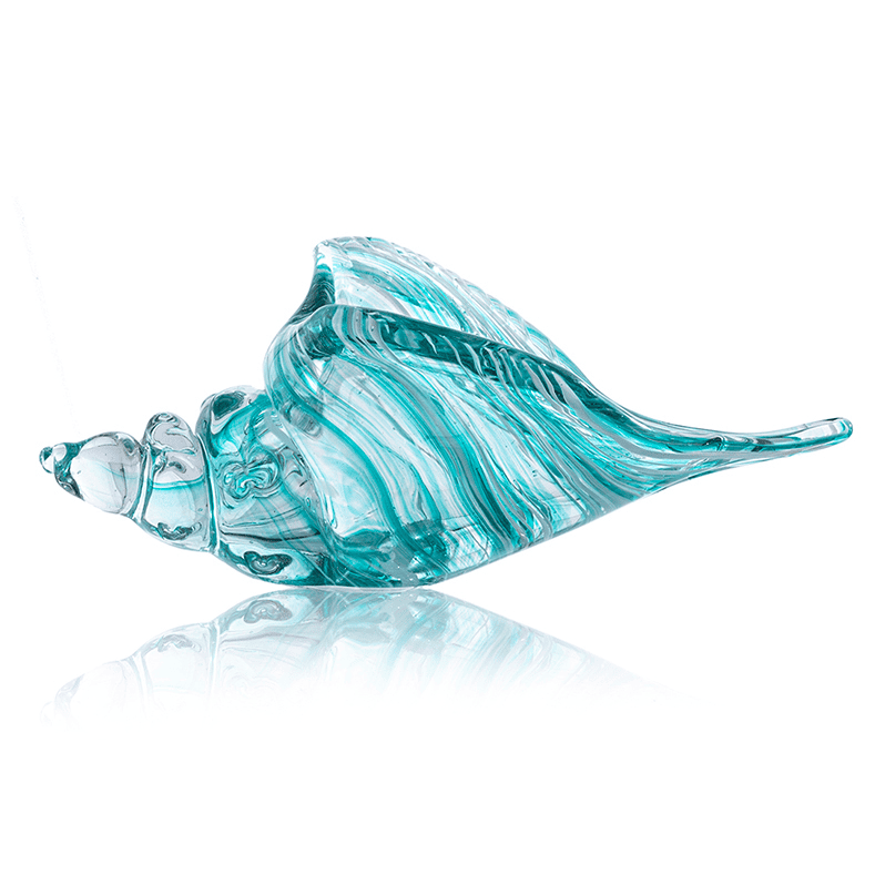 Muscheln Deko Hellblaues Geblasenes Glas
