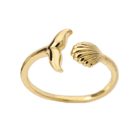 Muschelring Und Goldener Meerjungfrauenschwanz