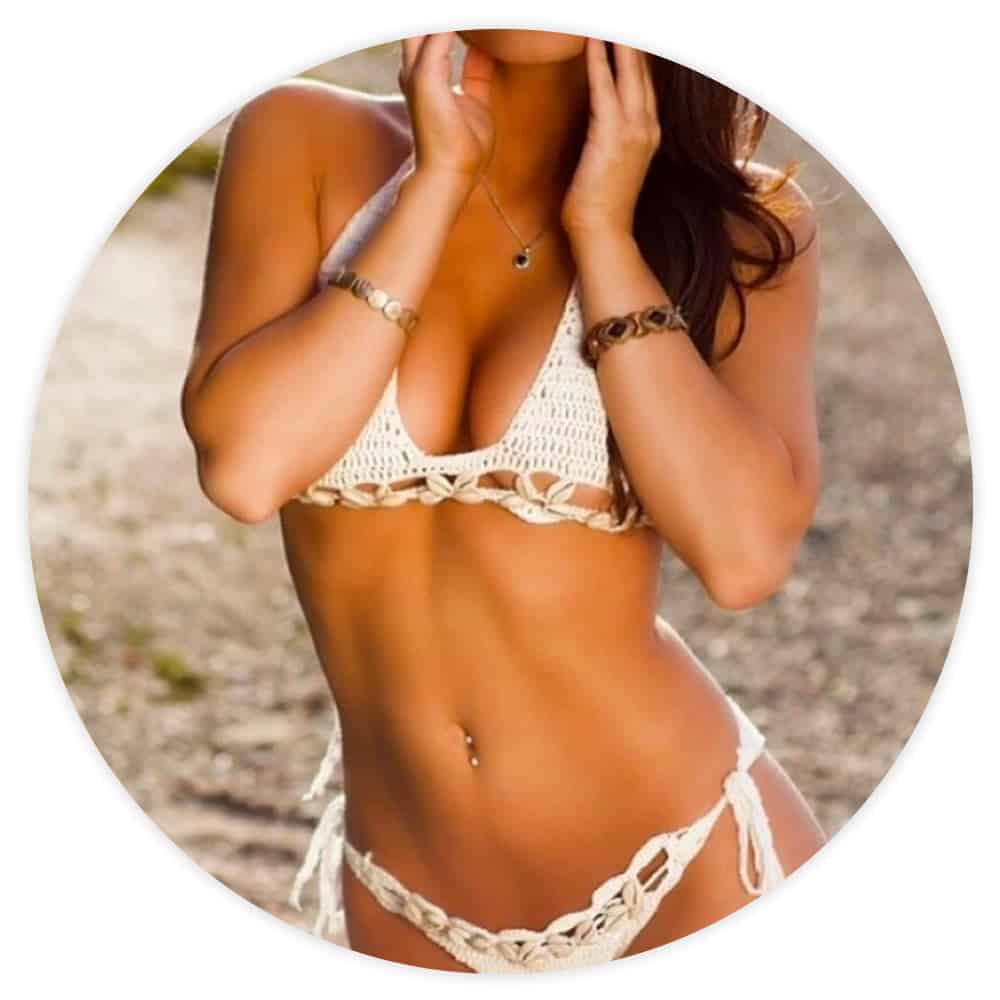 Badeanzug Muschel Bikini Weißes Häkeln