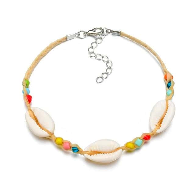 Muschelarmband Kauri Und Mehrfarbige Perlen