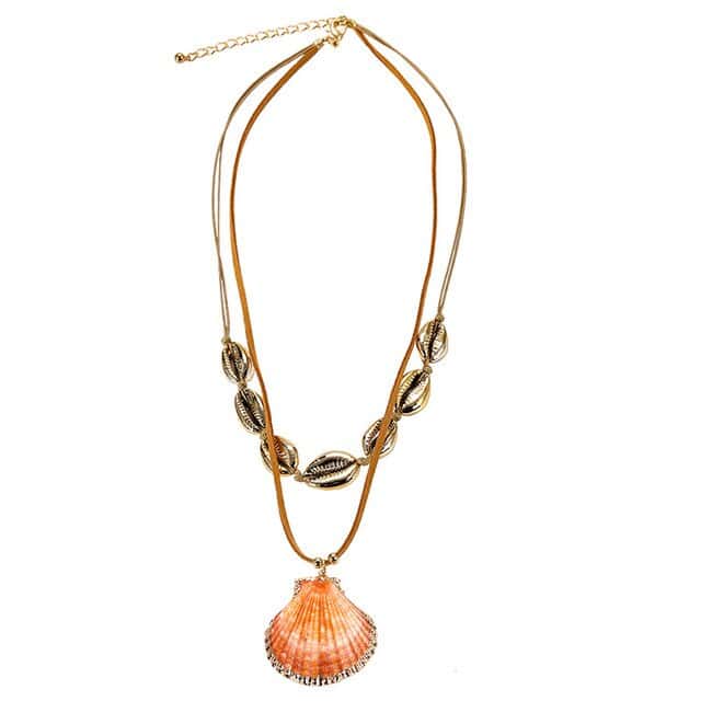 Muschelkette Goldene Kauri Und Jakobsmuschel