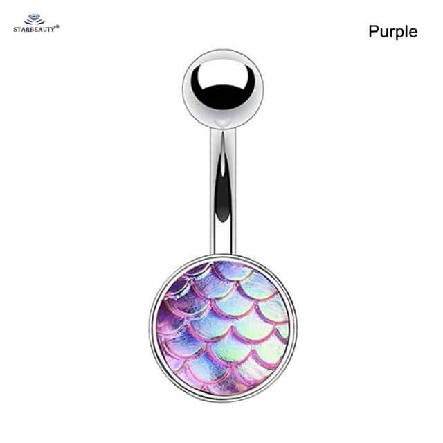 Bauchnabelpiercing Muschel Meerjungfrauen-Schuppen (Violett)