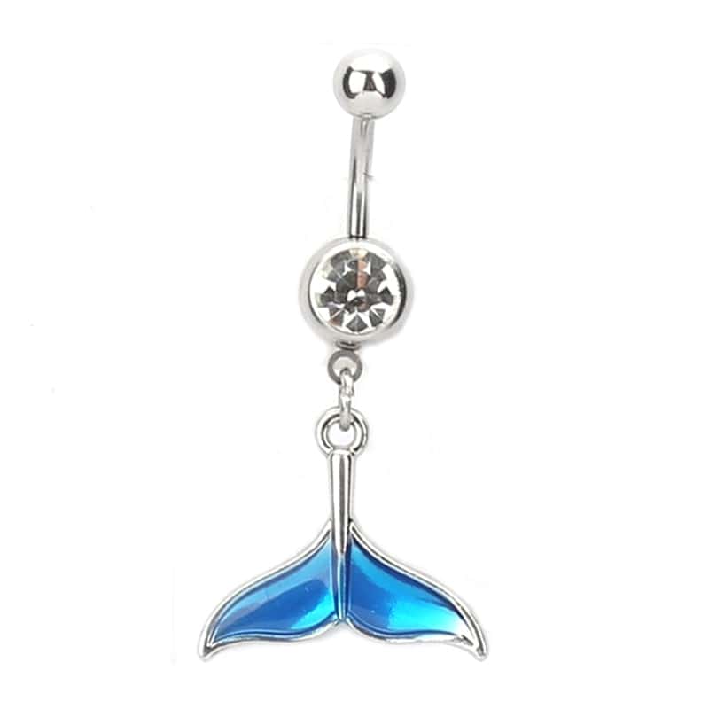 Bauchnabelpiercing Muschel Meerjungfrauen-Schwanz (Silber)