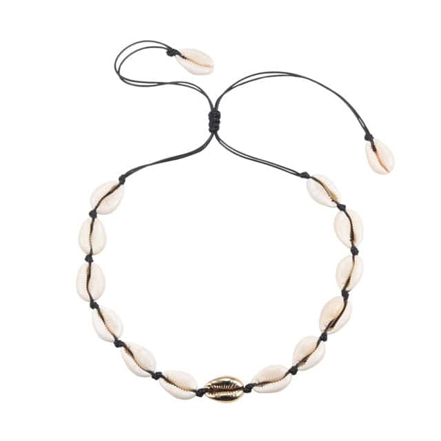 Muschelkette Gold Und Schwarz