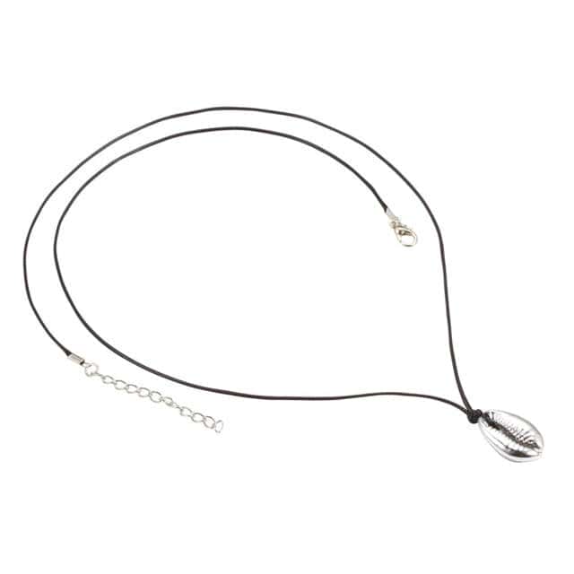Muschelkette Silber Und Schwarz Kauri