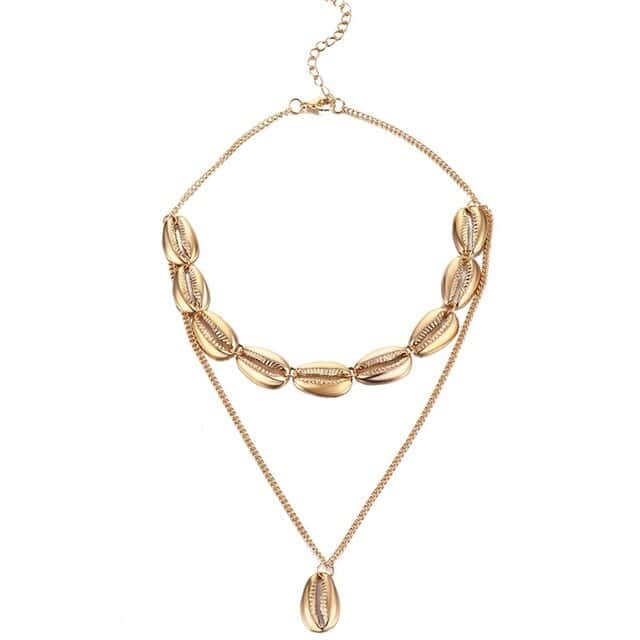 Muschelkette Goldener Kauri-Anhänger Halskette (Choker)