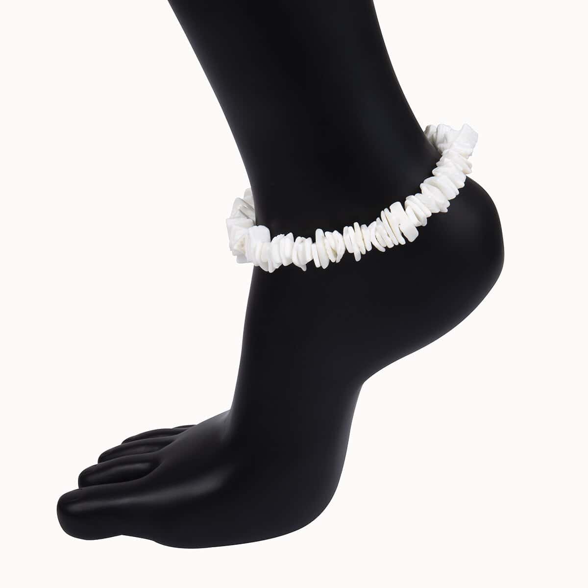 Fußkettchen Muschel Weiße Puka-Muscheln