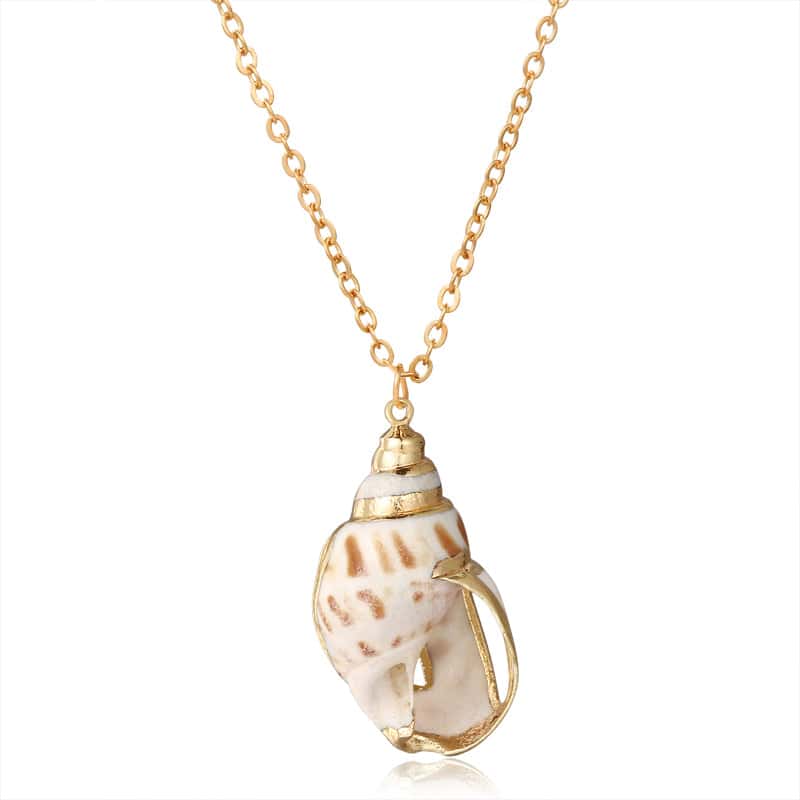 Muschel Anhänger Goldene Schnecke