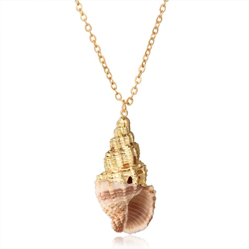 Muschel Anhänger Kleiner Goldener Triton