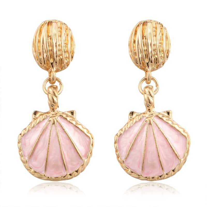 Muschel Ohrringe Rose Und Gold