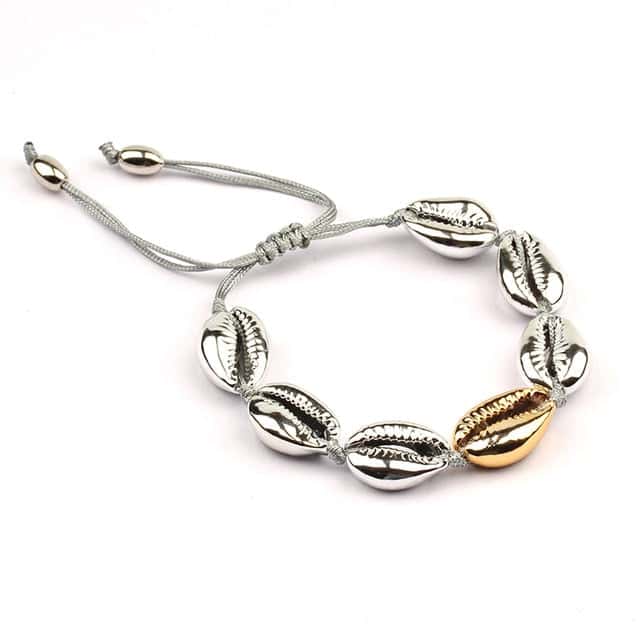 Muschelarmband Silber Und Gold Duo Kaurimuschel