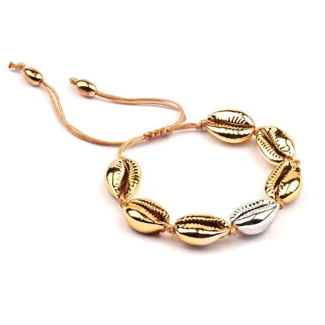 Muschelarmband Gold Und Silber Duo Kaurimuschel