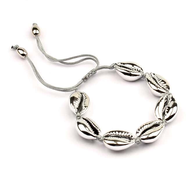 Muschelarmband Silberne Kaurimuschel