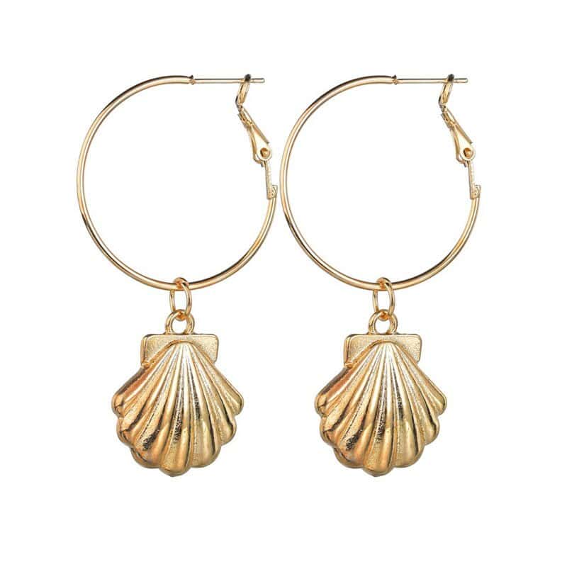 Muschel Ohrringe Goldene Muschelschale