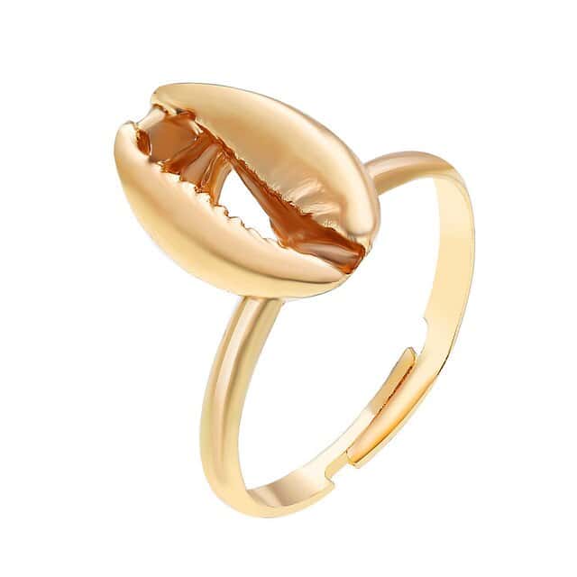 Muschelring Goldener Kaffebohne