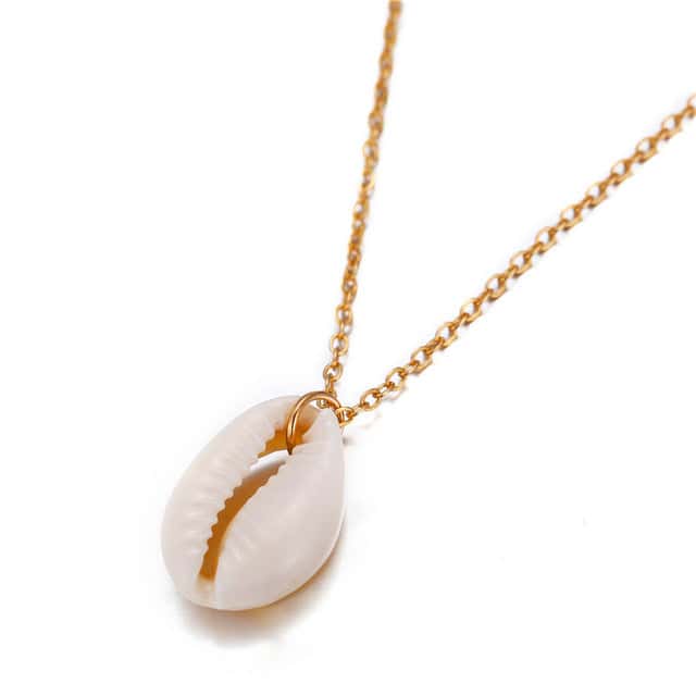 Muschelkette Weiße Kauri Und Goldene Kette