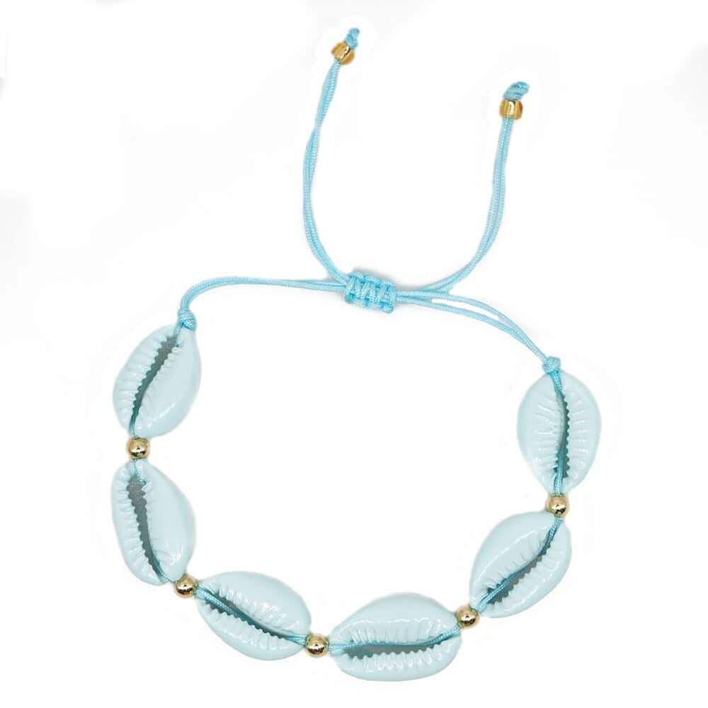 Muschelarmband Pastellblauer Kauri