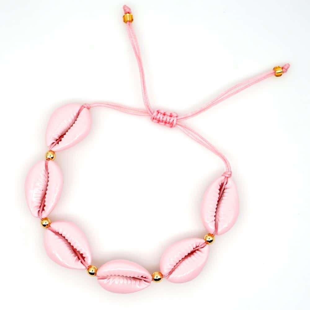 Muschelarmband Pastellrosa Kauri