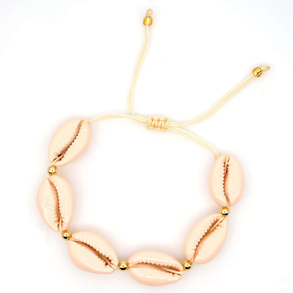 Muschelarmband Lachsrosa Kauri