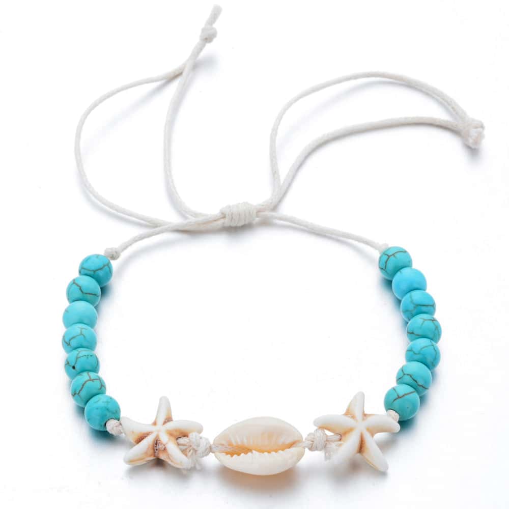 Muschelarmband Kauri, Perlen Und Seesterne