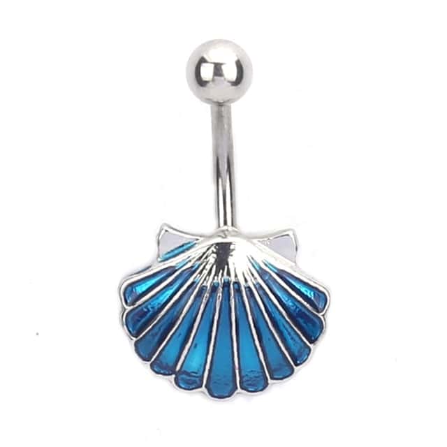 Bauchnabelpiercing Muschel Blaue Muschelschale
