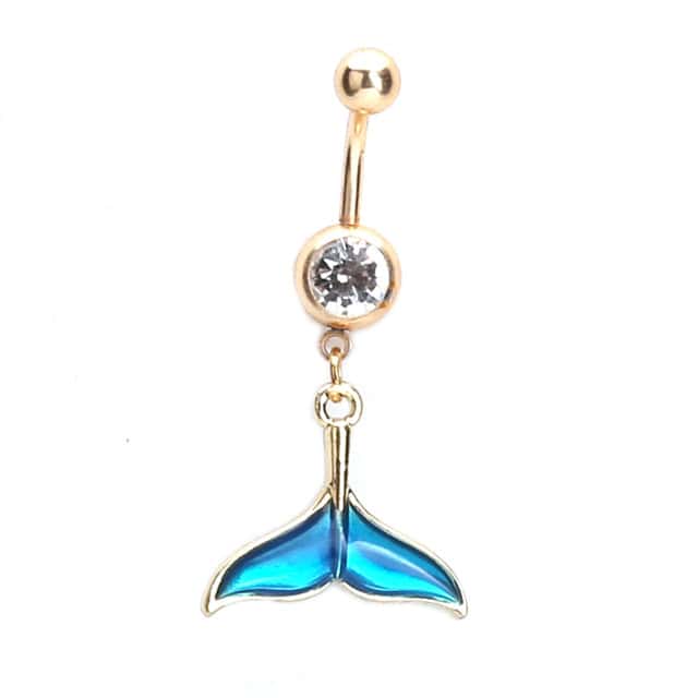 Bauchnabelpiercing Muschel Meerjungfrauen-Schwanz (Gold)