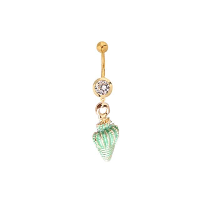 Bauchnabelpiercing Muschel Grüner Bulot