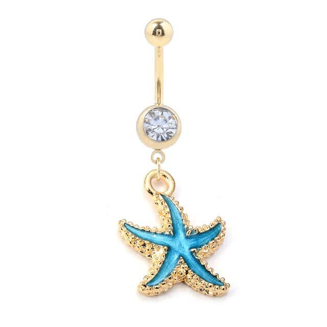 Bauchnabelpiercing Muschel Blauer Seestern