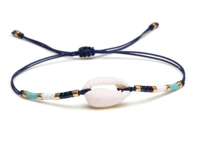 Muschelarmband Mitternachtsblaue Kauri Halskette