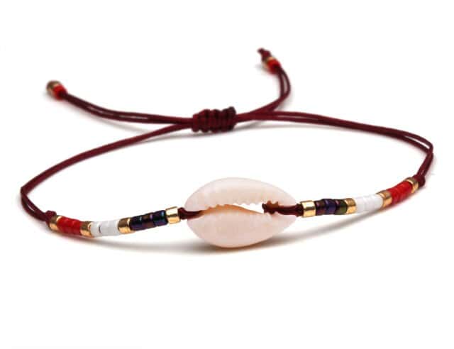 Muschelarmband Rote Kauri Halskette