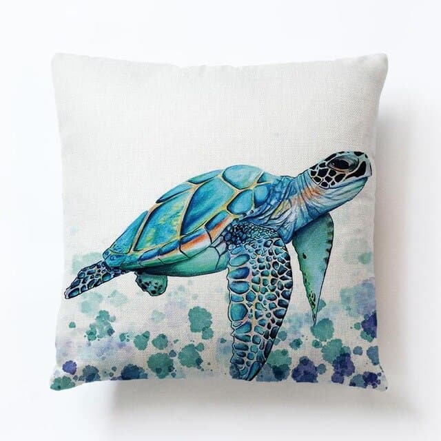 Muschelkissen Gedruckte Schildkröte