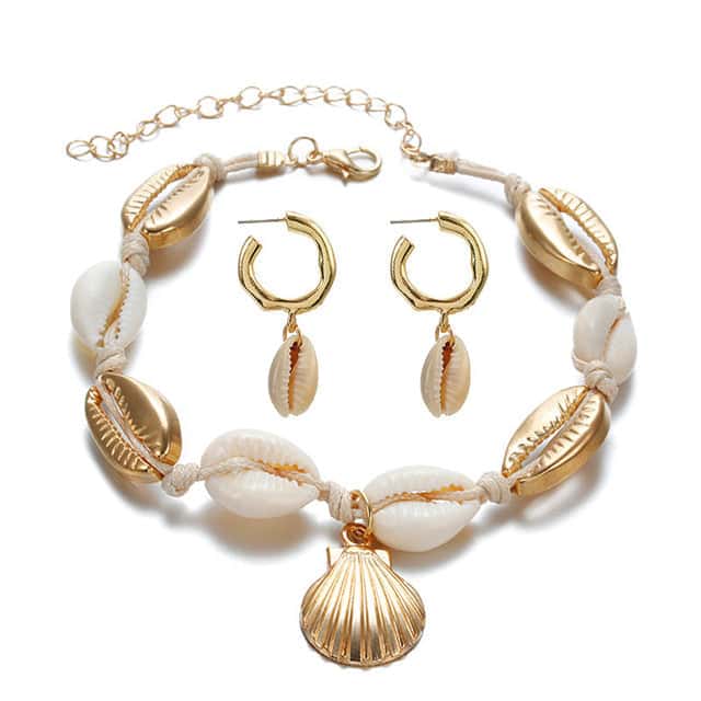 Muschelschmuck Goldene Kauri