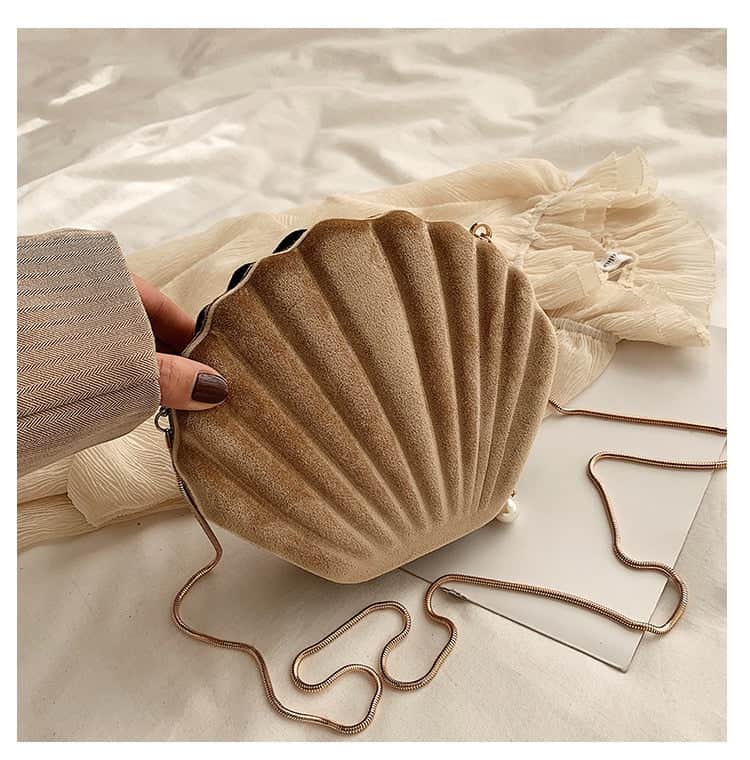 Muschel Tasche Khaki Schultergurt
