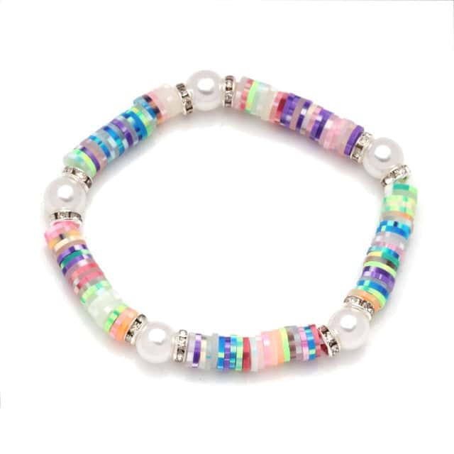 Muschelarmband Regenbogenperlen