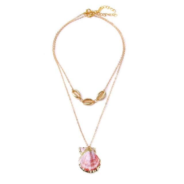 Muschel Anhänger Rosa Jakobsmuschel