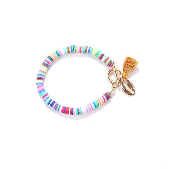 Muschelarmband Flache Erdperlen