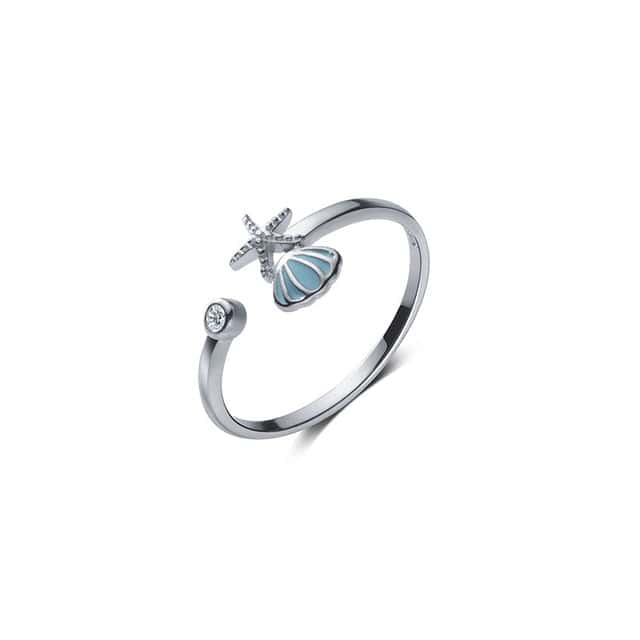 Muschelring 925 Sterling Silber